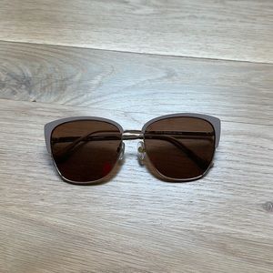 Neutral and gold cat eye sunglasses